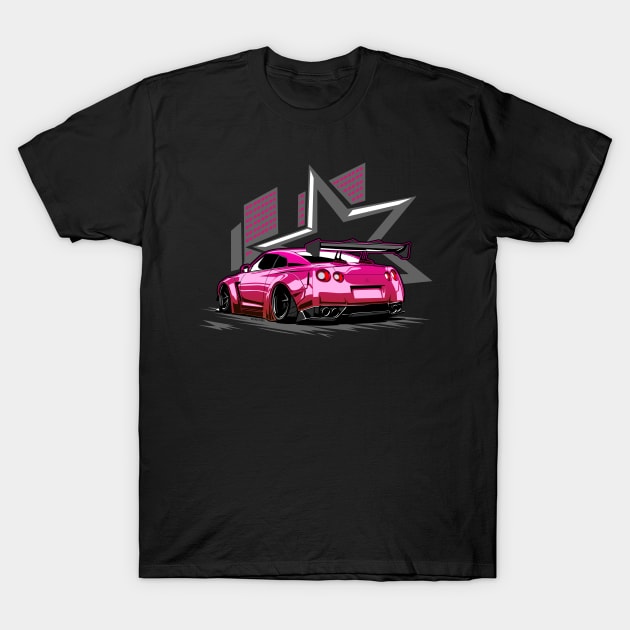 R35 GTR godzilla jdm vector art T-Shirt by ASAKDESIGNS